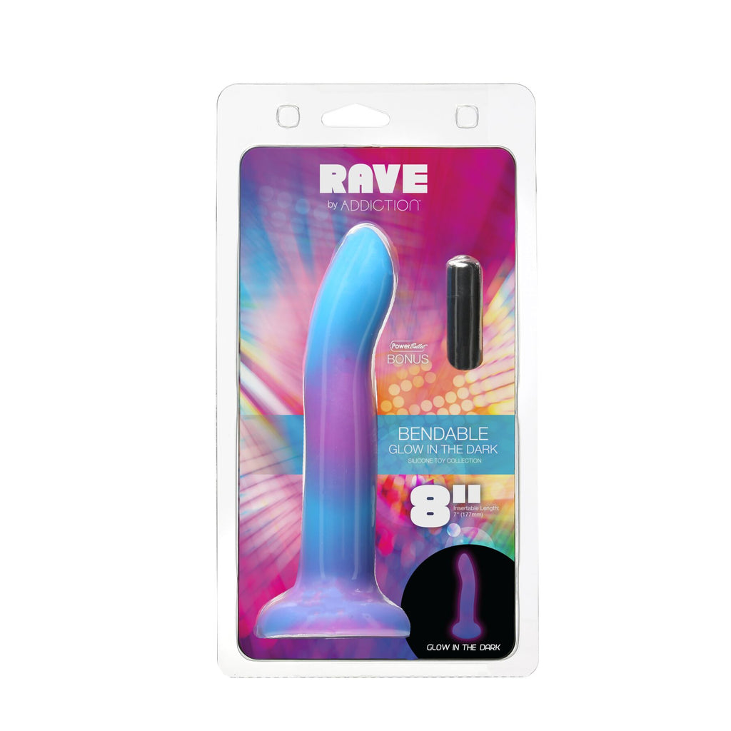 Фалоімітатор, що світиться в темряві ADDICTION Rave 8″ Glow in the Dark Dildo