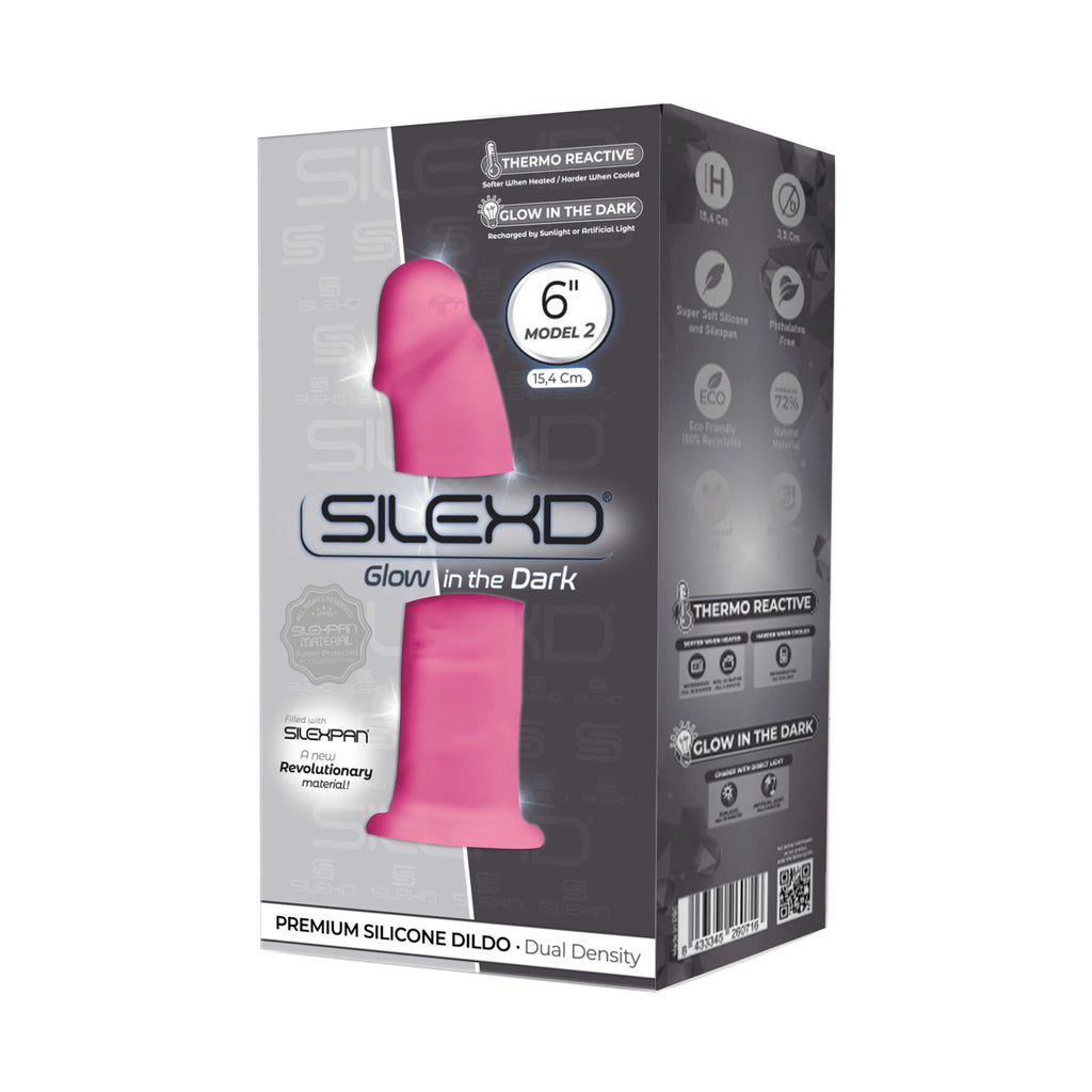 Фалоімітатор SilexD Robby Pink MODEL 2 size 6in Glow in the dark