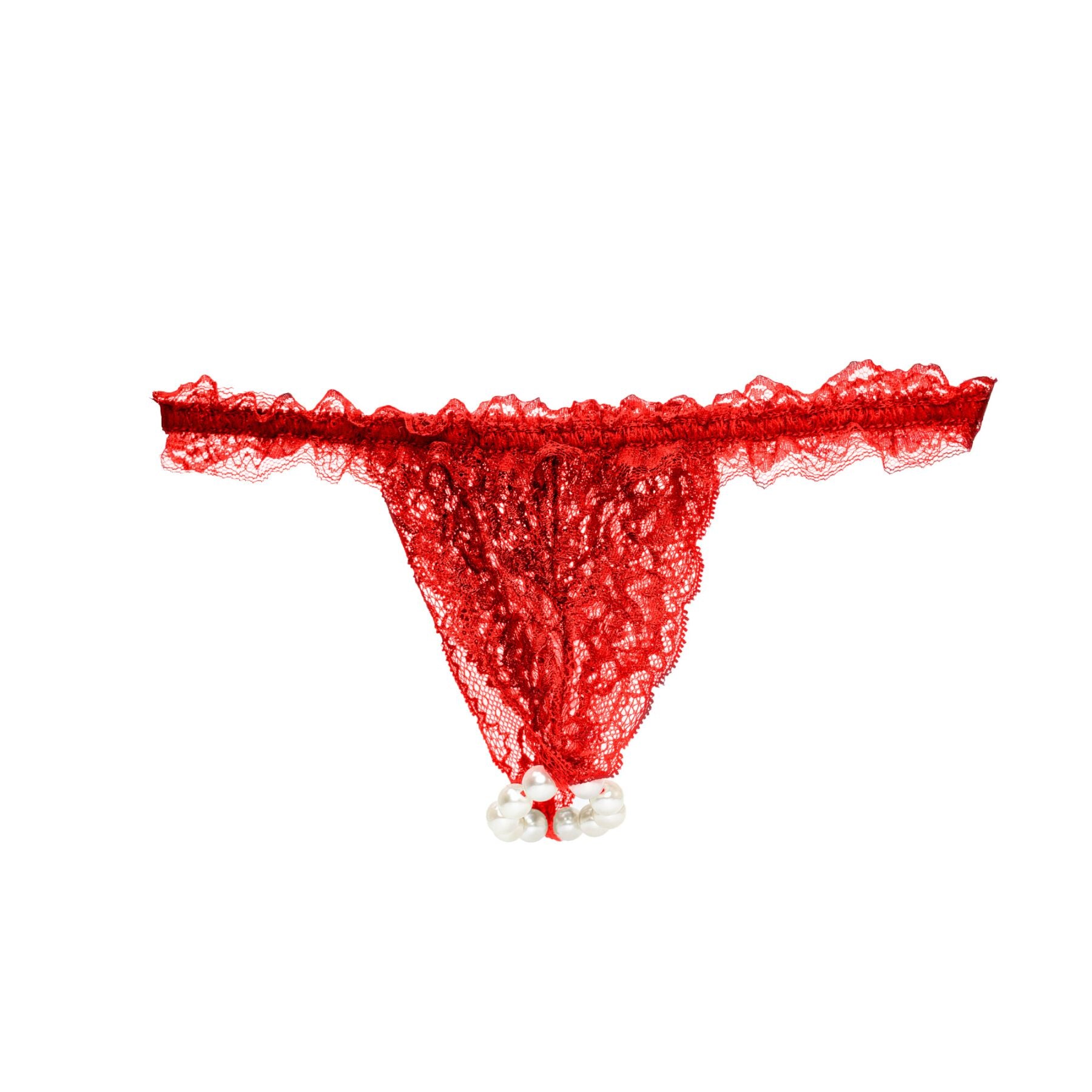 Набір Intt BRAZILIAN PANTY : трусики на резинці - з перлинним кільцем + полунична змазка