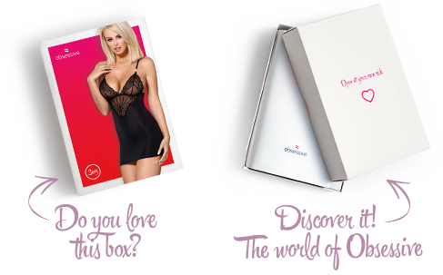 Сатиновий комплект для сну з мереживом Obsessive 828