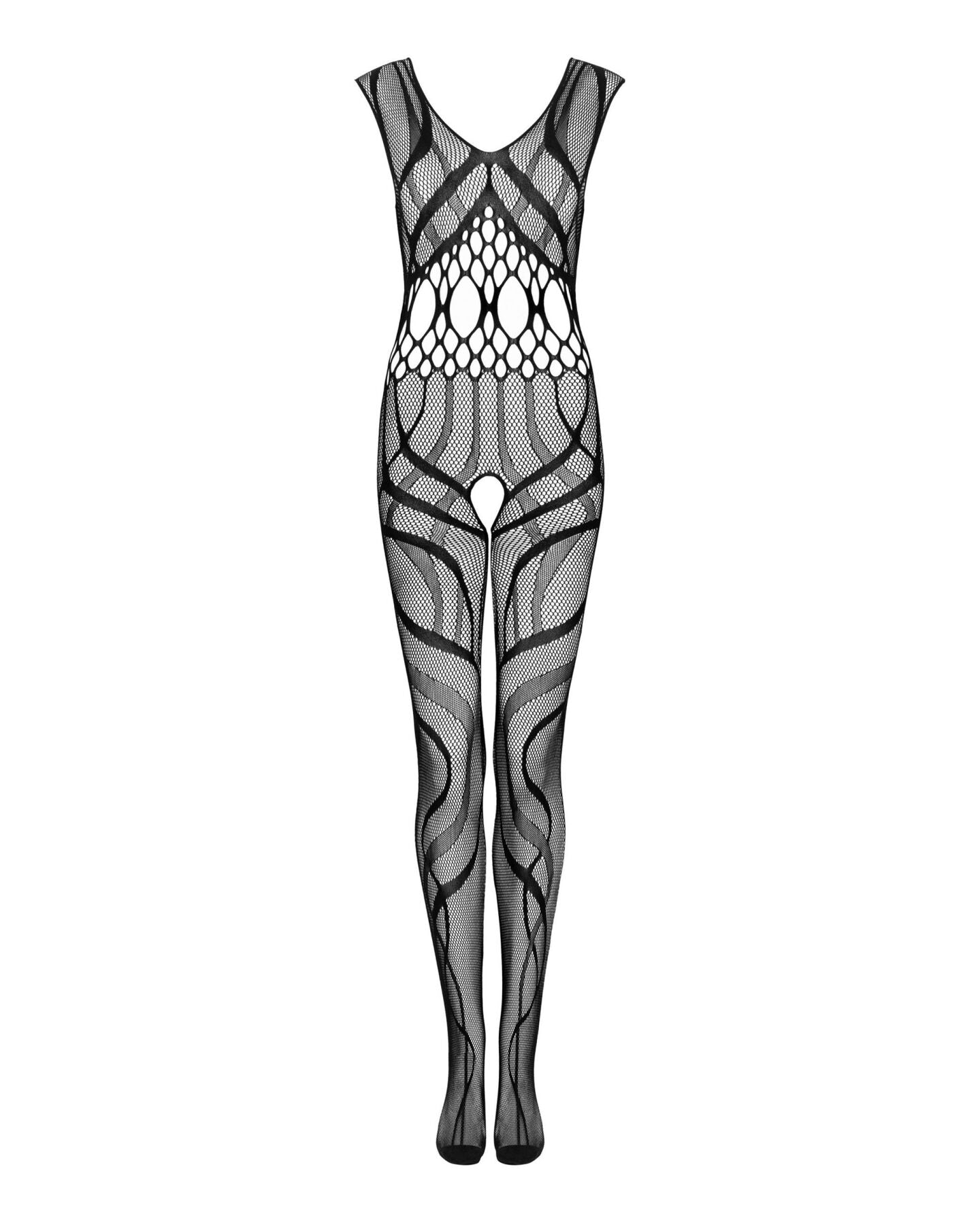 Сітчастий бодістокінг з вирізами та малюнком Obsessive Bodystocking G328