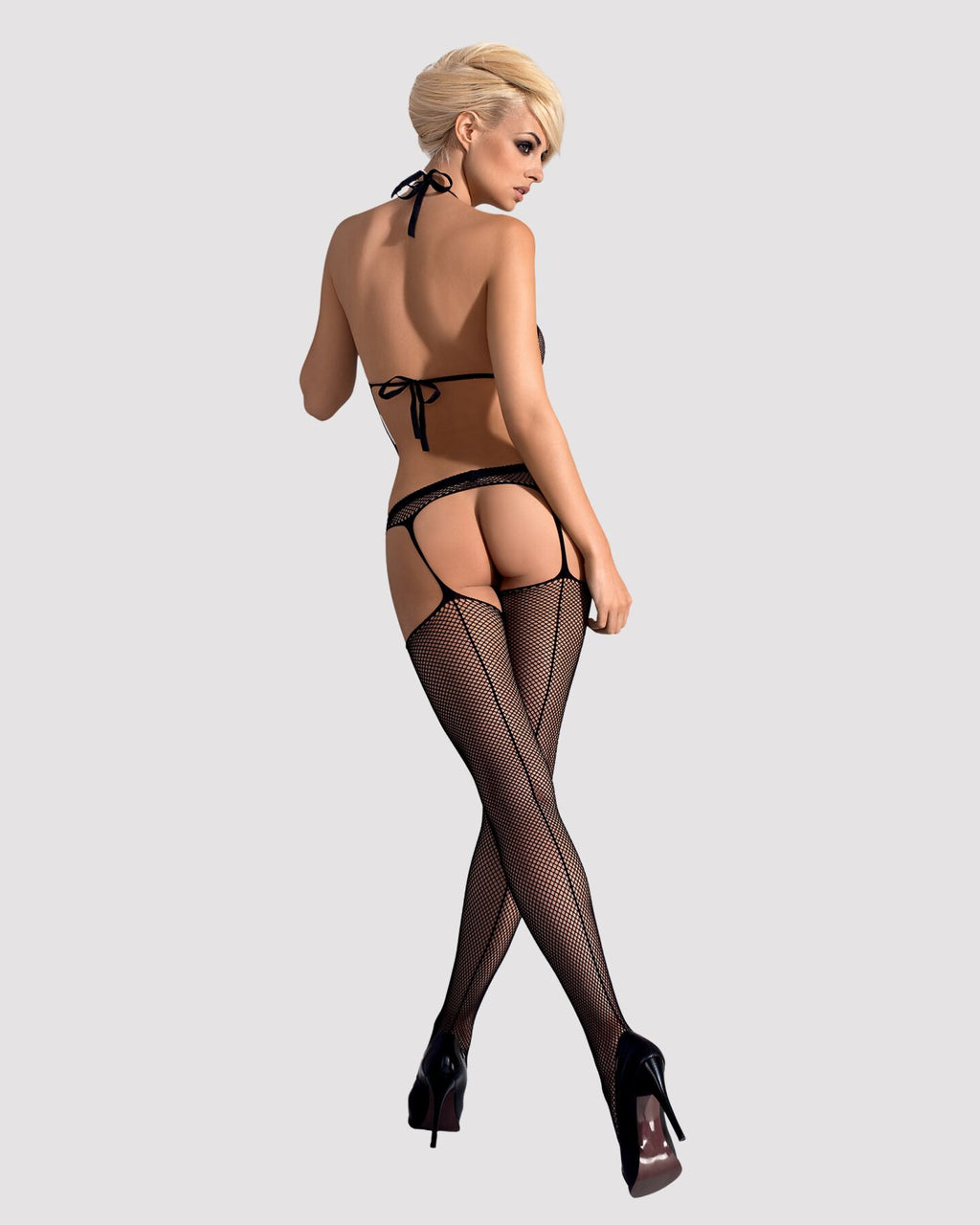 Сітчастий бодістокінг з імітацією топа Obsessive Bodystocking N108