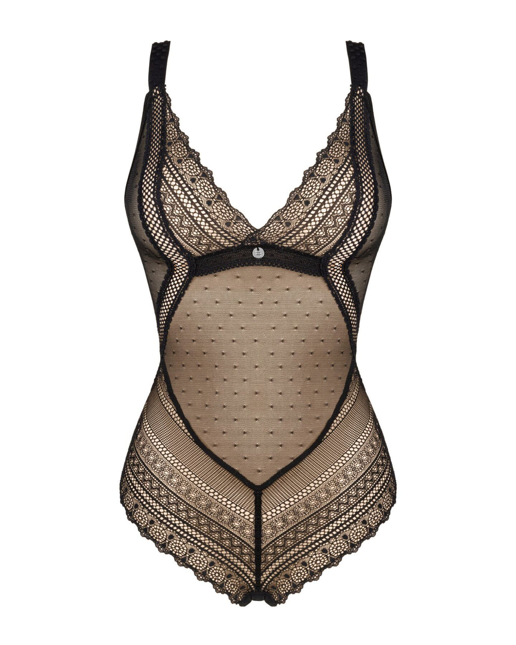 Мереживне боді з декольте Obsessive Estiqua teddy