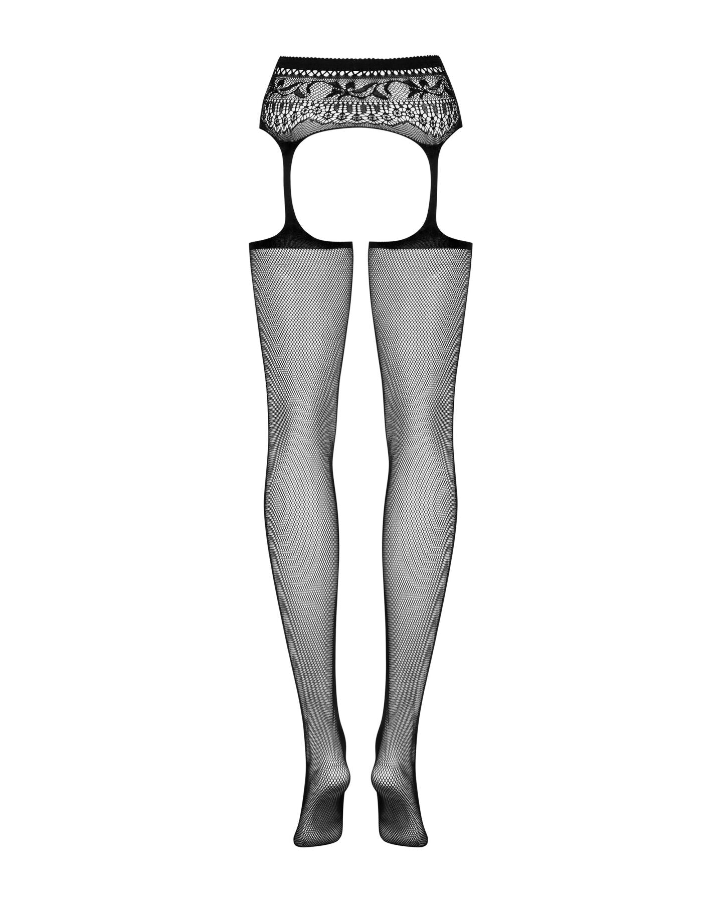 Сітчасті панчохи-стокінги з мереживним поясом Obsessive Garter