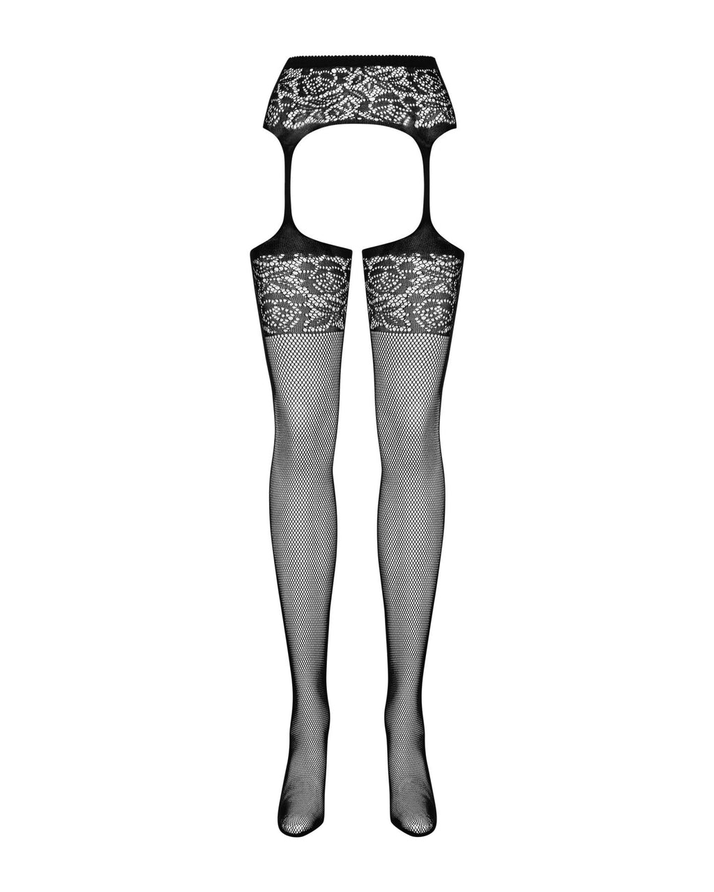 Сітчасті панчохи-стокінги з імітацією гартерів Obsessive Garter stockings S500S