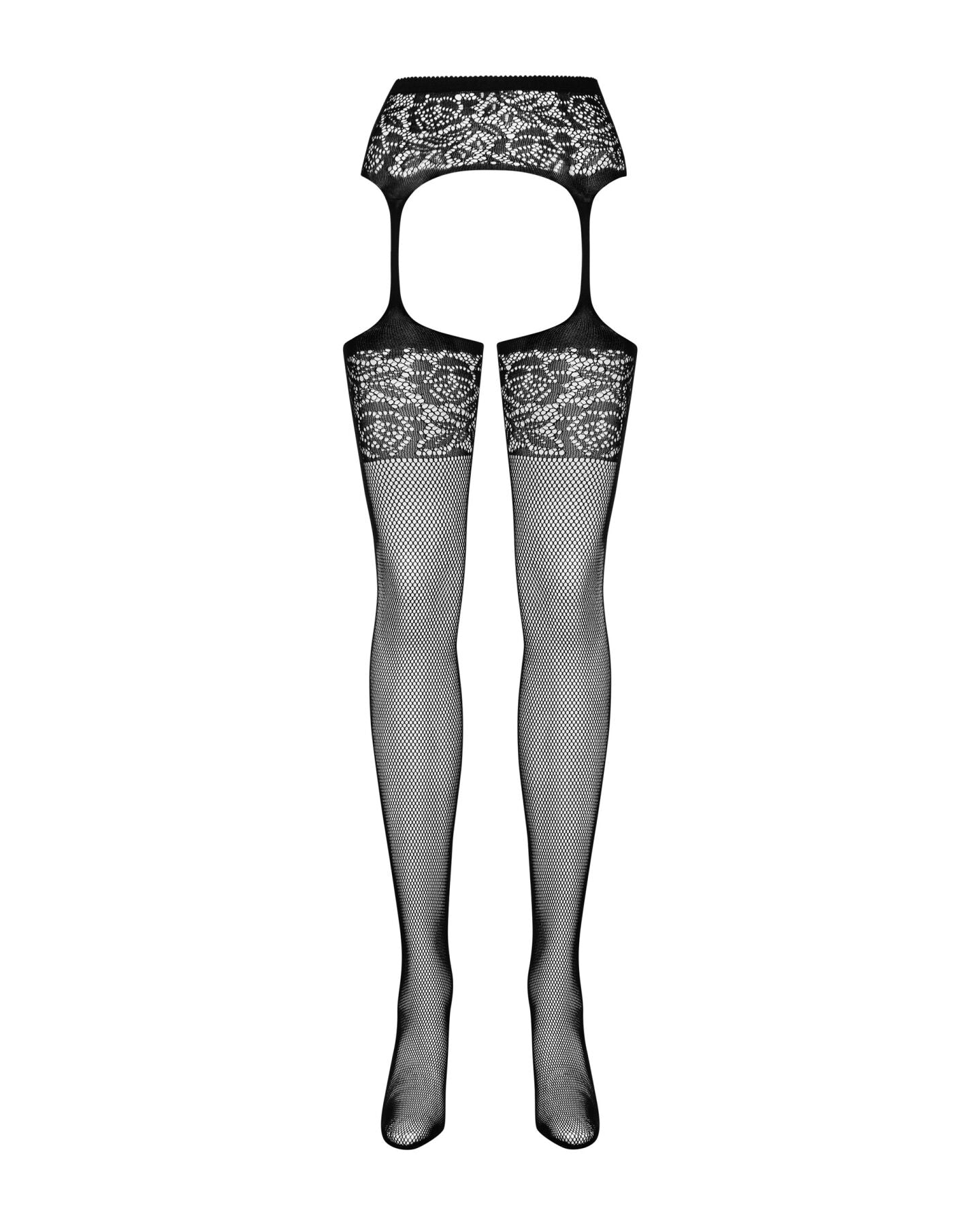 Сітчасті панчохи-стокінги з імітацією гартерів Obsessive Garter stockings S500S