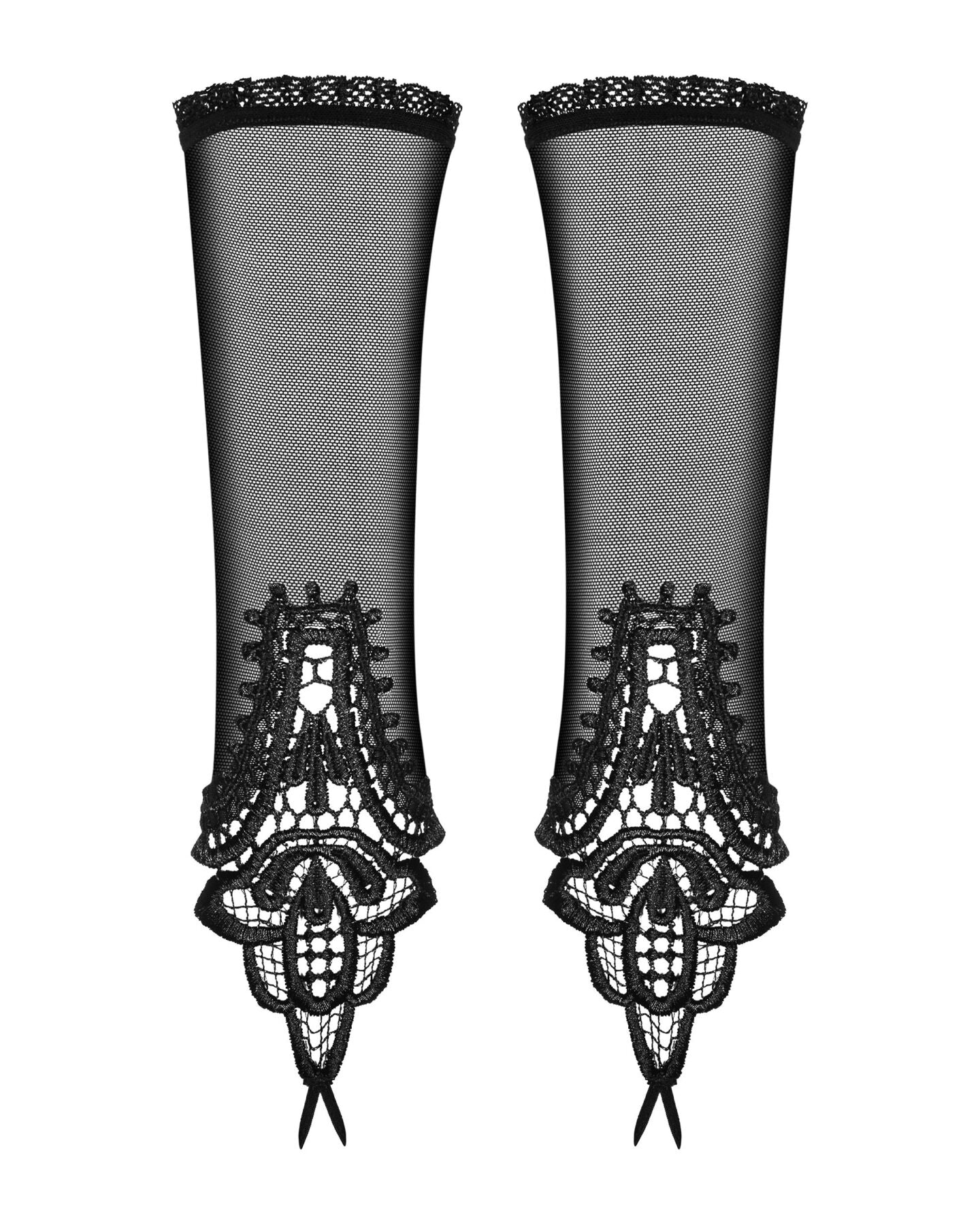 Сітчасті мітенки з мереживом Obsessive Luiza mittens