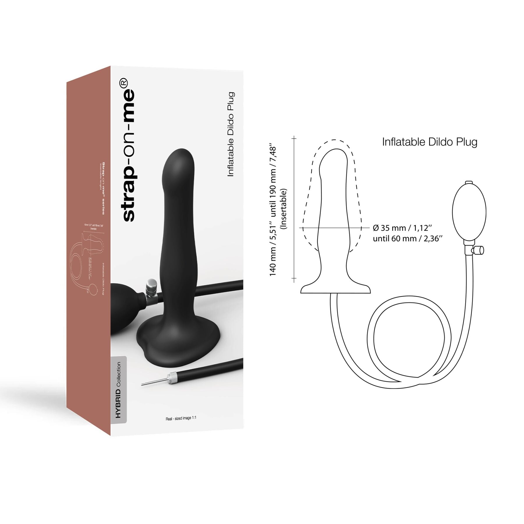 Надувний фалоімітатор Strap-On-Me INFLATABLE DILDO PLUG