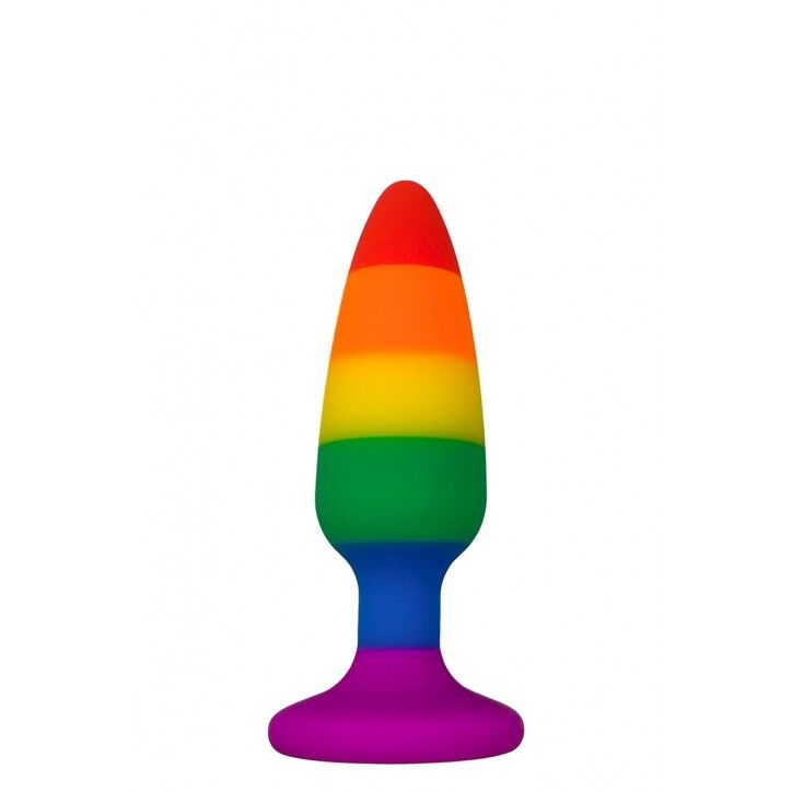Силіконова анальна пробка Wooomy Hiperloo Silicone Rainbow