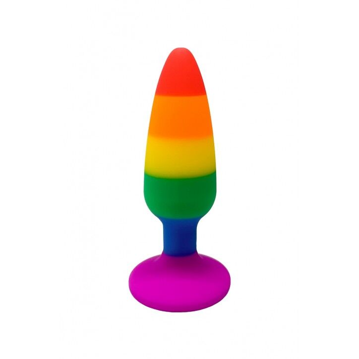 Силіконова анальна пробка Wooomy Hiperloo Silicone Rainbow