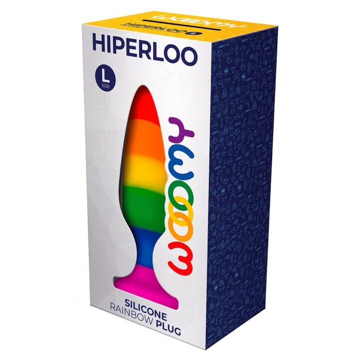 Силіконова анальна пробка Wooomy Hiperloo Silicone Rainbow