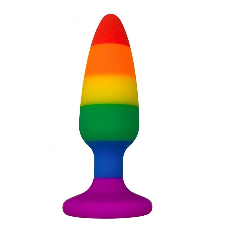 Силіконова анальна пробка Wooomy Hiperloo Silicone Rainbow