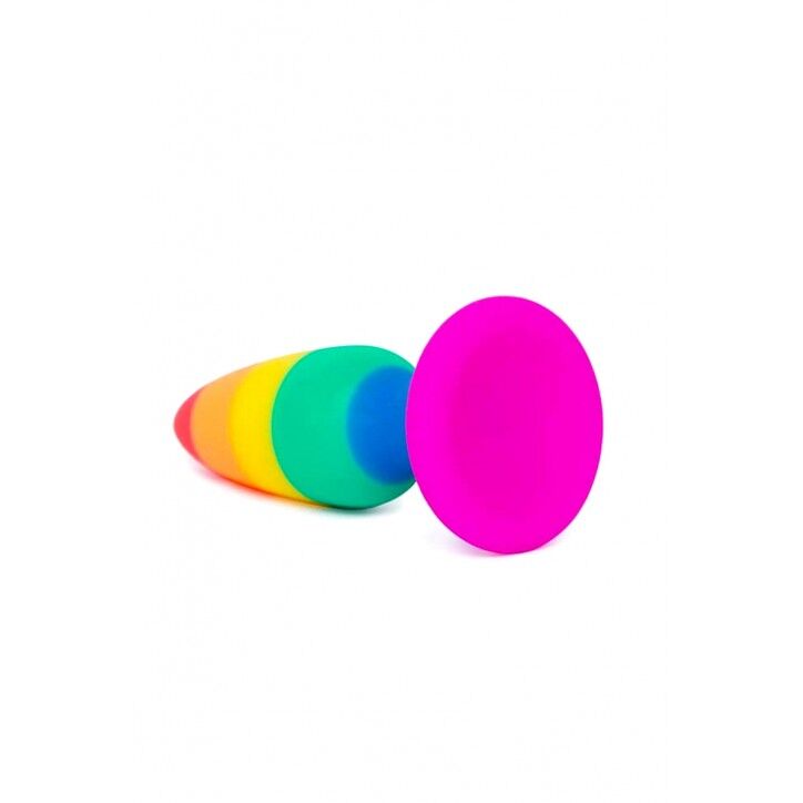 Силіконова анальна пробка Wooomy Hiperloo Silicone Rainbow
