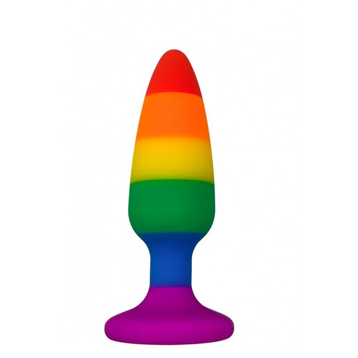Силіконова анальна пробка Wooomy Hiperloo Silicone Rainbow