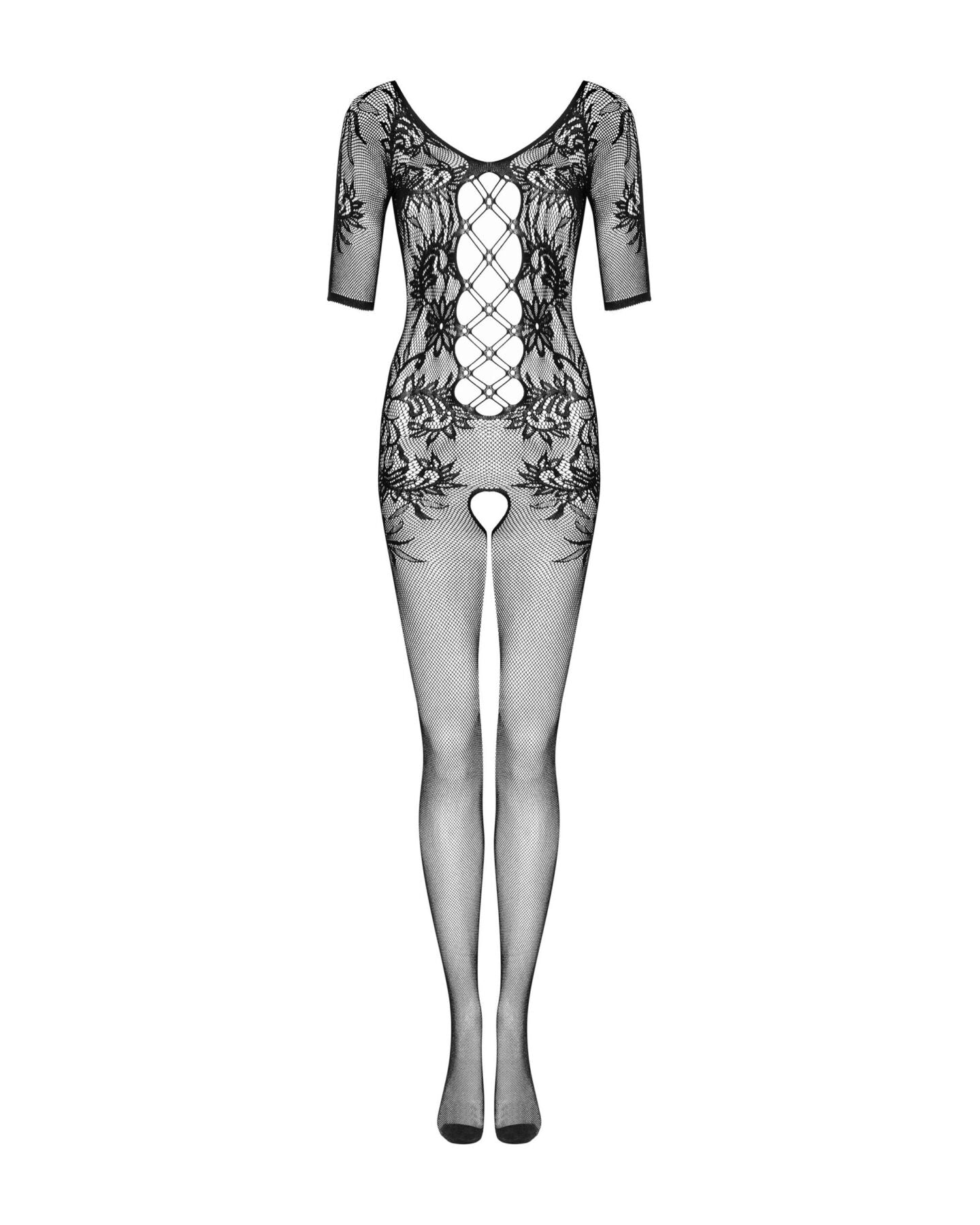 Сітчастий бодістокінг з квітковим малюнком Obsessive Bodystocking F238