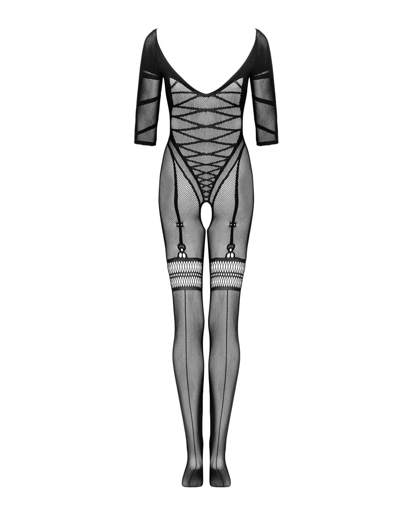 Сітчастий бодістокінг з імітацією підв’язок Obsessive Bodystocking