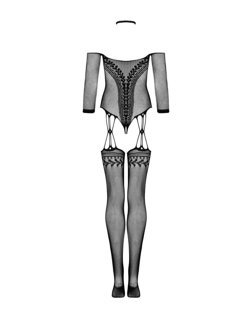 Нейлоновий бодістокінг з імітацією панчіх Obsessive Bodystocking G333