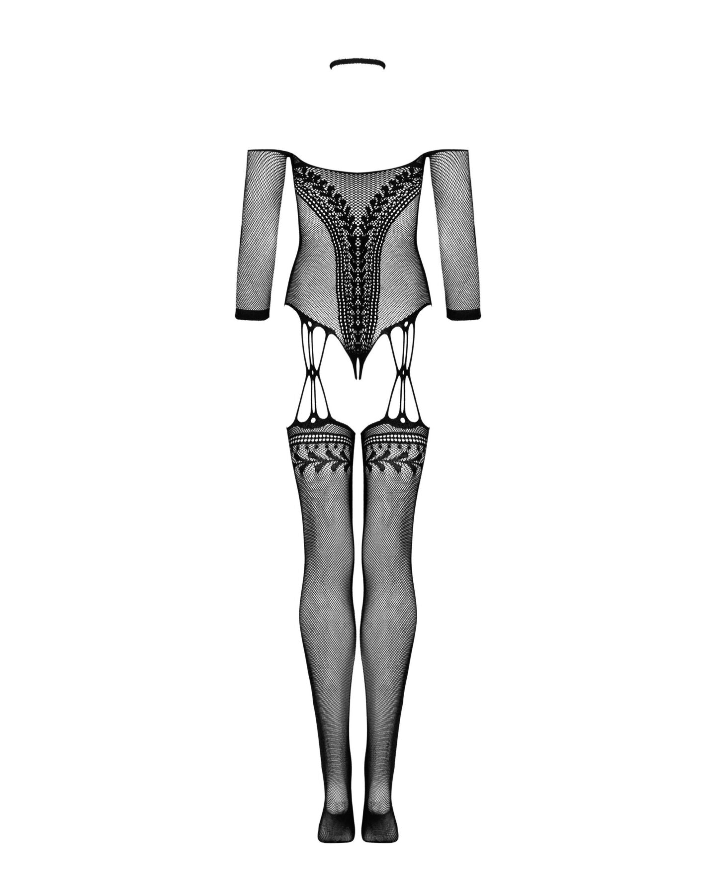 Нейлоновий бодістокінг з імітацією панчіх Obsessive Bodystocking G333