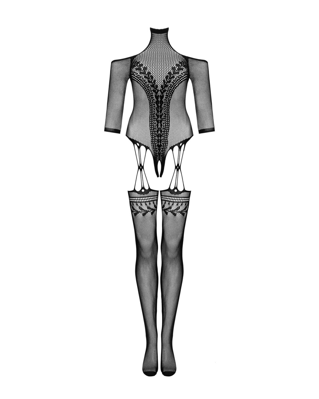 Нейлоновий бодістокінг з імітацією панчіх Obsessive Bodystocking G333