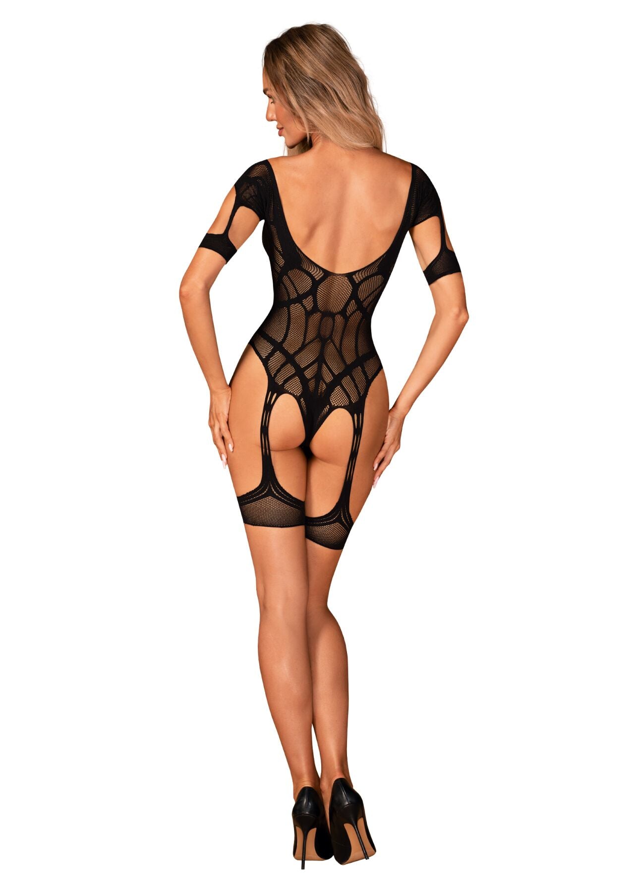 Нейлоновий бодістокінг з імітацією гартер Obsessive Bodystocking G334