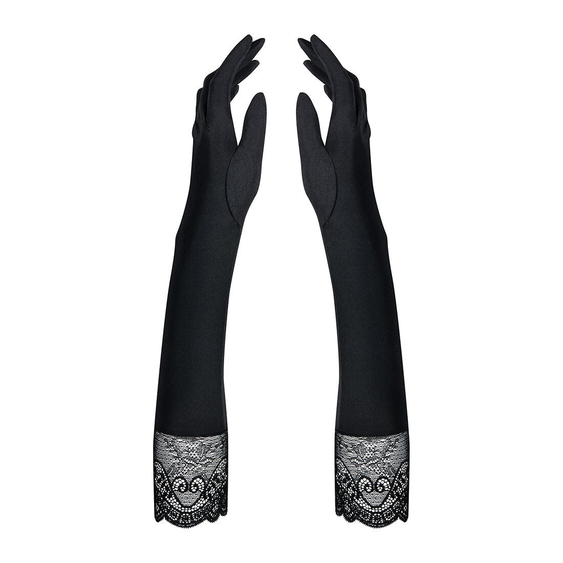 Високі рукавички з каменями та мереживом Obsessive Miamor gloves