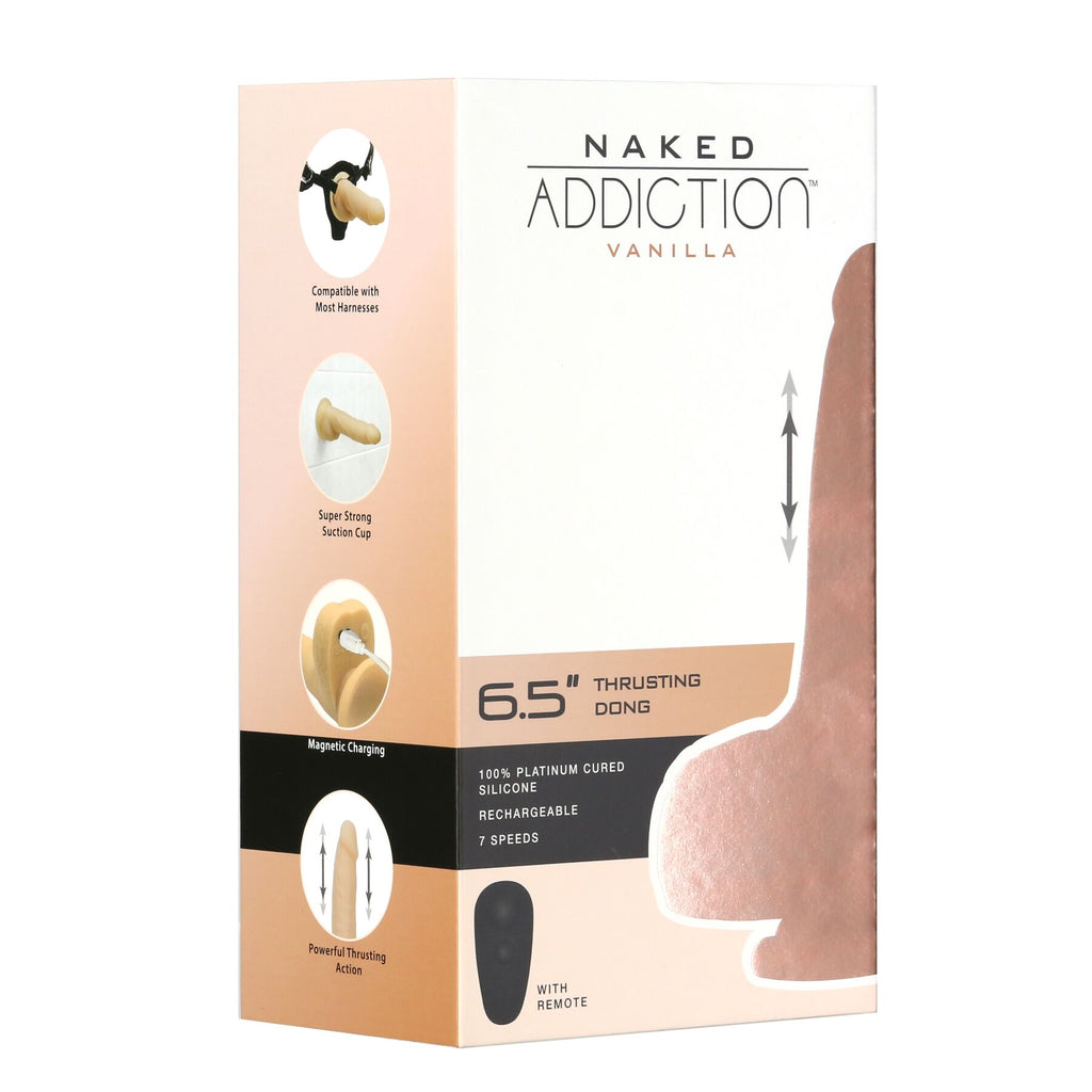 Фалоімітатор-пульсатор Naked Addiction 6.5″ Thrusting Dong With Remote