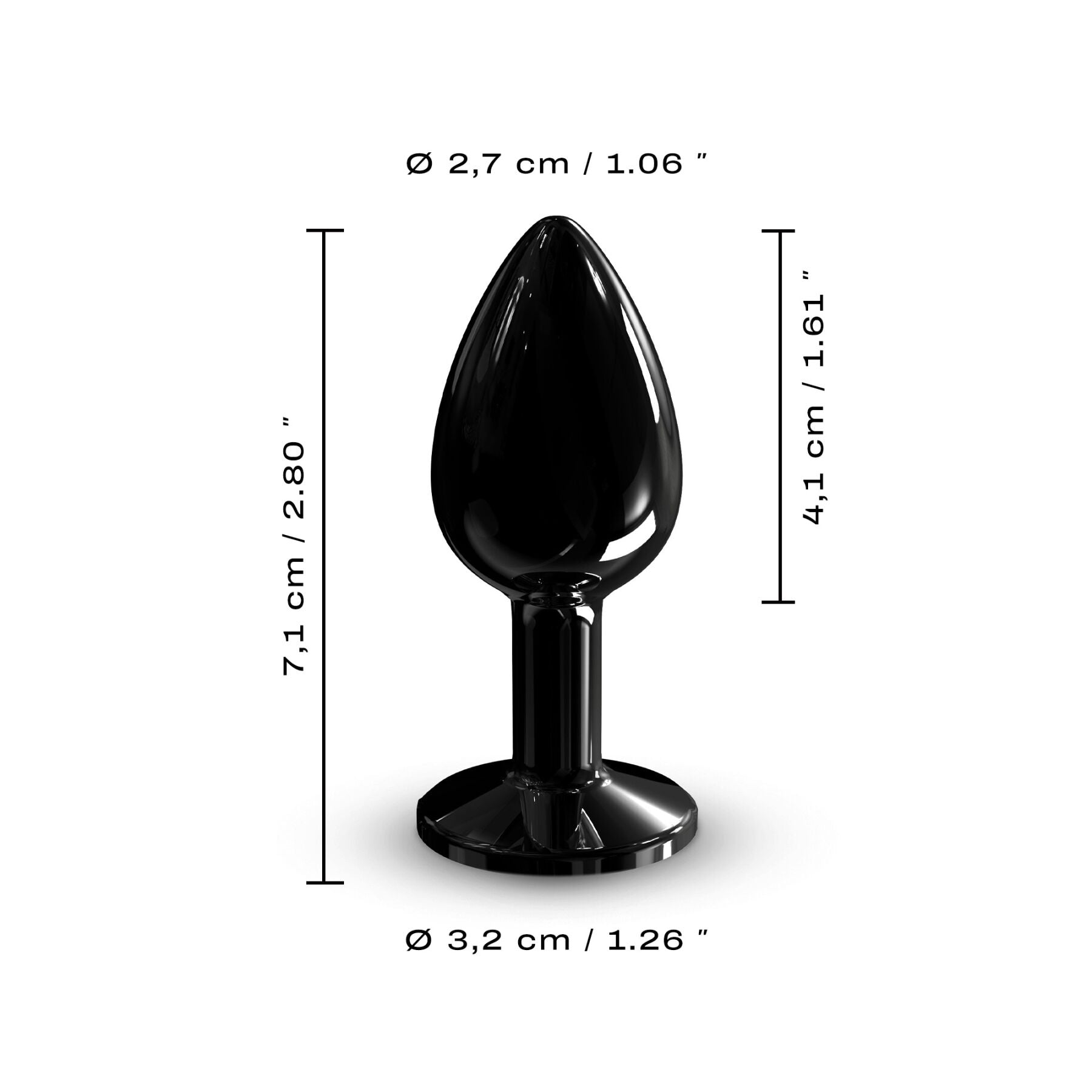 Металева анальна пробка з кристалом Dorcel Diamond Plug