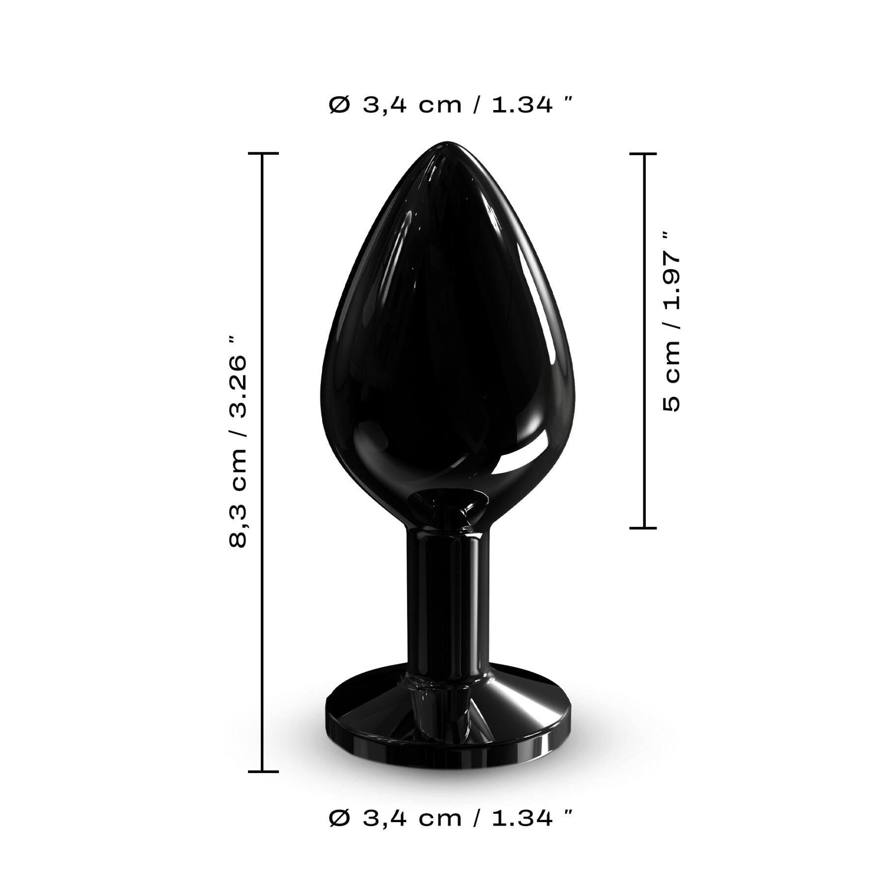 Металева анальна пробка з кристалом Dorcel Diamond Plug