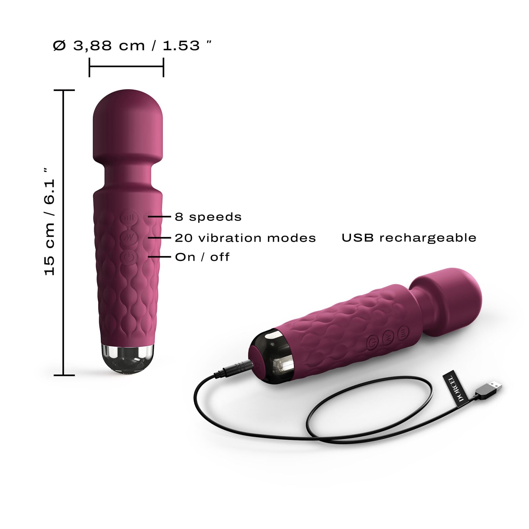 Мінівібромасажер Dorcel Wand Mini Wanderful