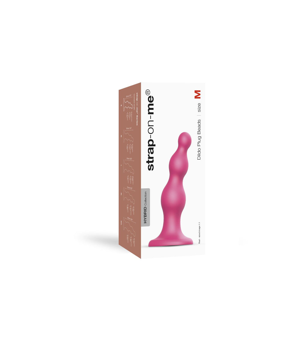 Насадка для страпона Strap-On-Me Dildo Plug Beads Dildo Plug Beads Framboise Metallic