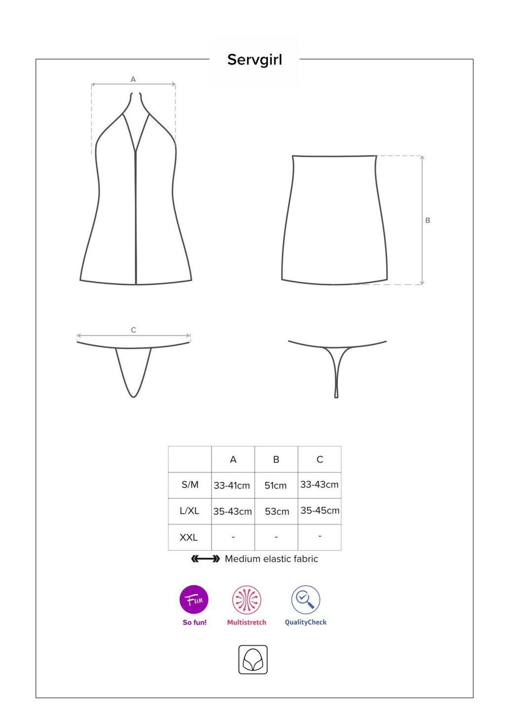 Еротичний костюм покоївки Obsessive Servgirl costume
