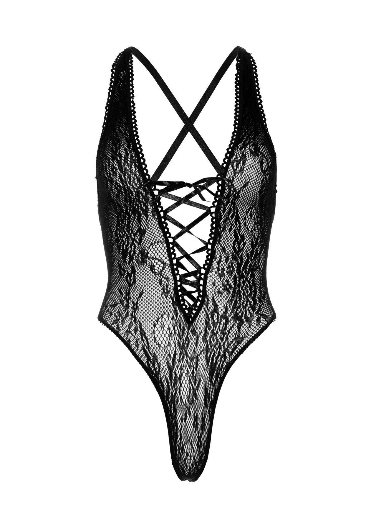 Мереживне боді Leg Avenue Floral lace thong teddy