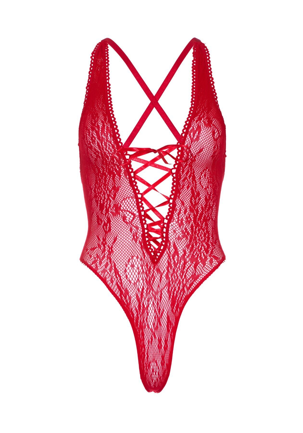 Мереживне боді Leg Avenue Floral lace thong teddy