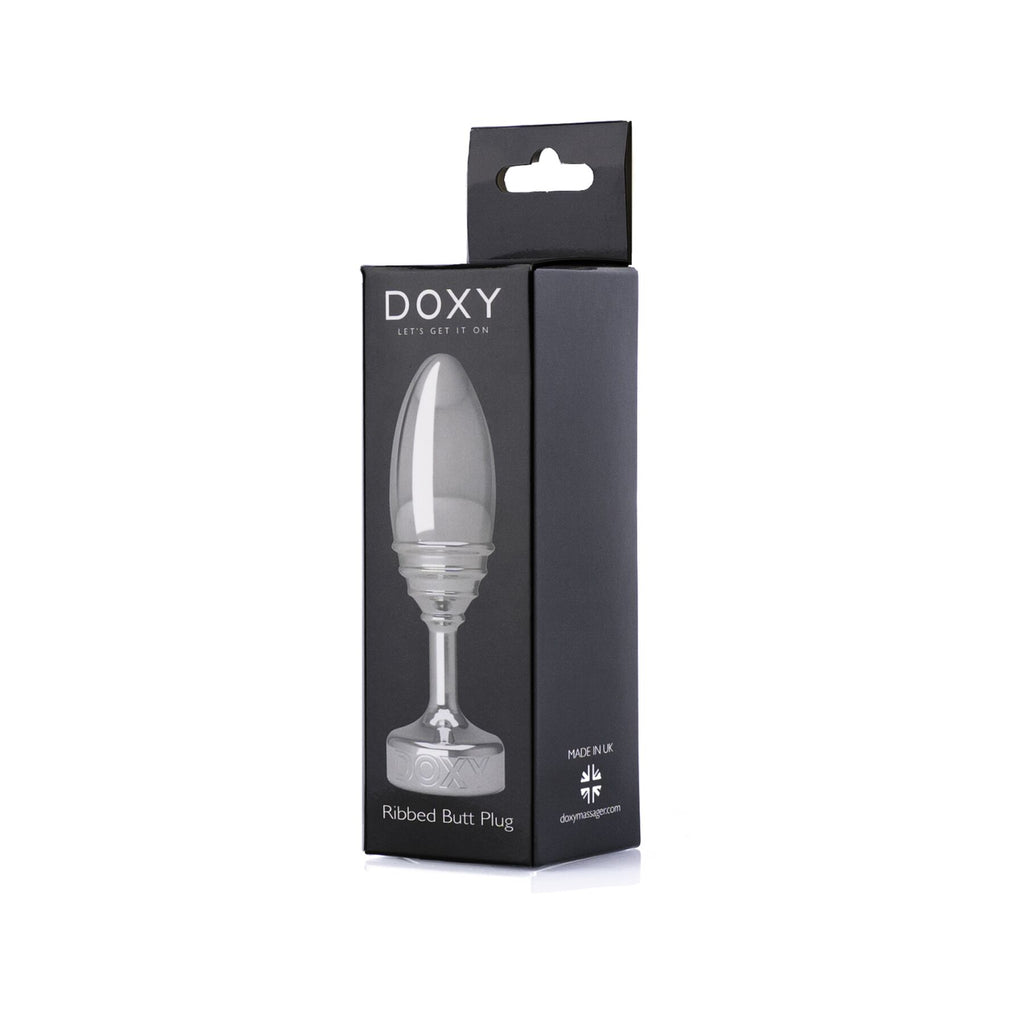 Металева анальна пробка Doxy Butt Plug RIBBED