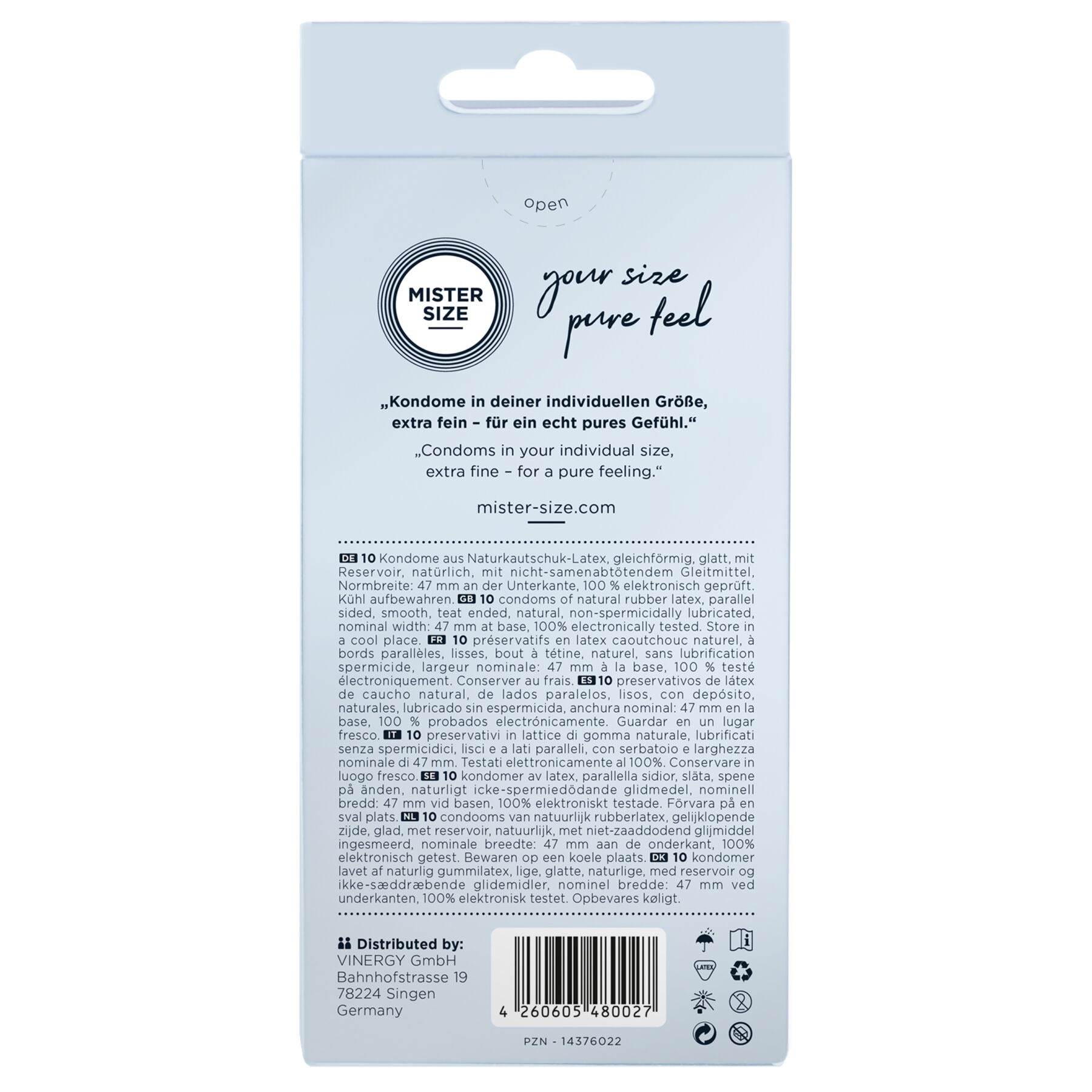 Презервативи Mister Size pure feel - 47