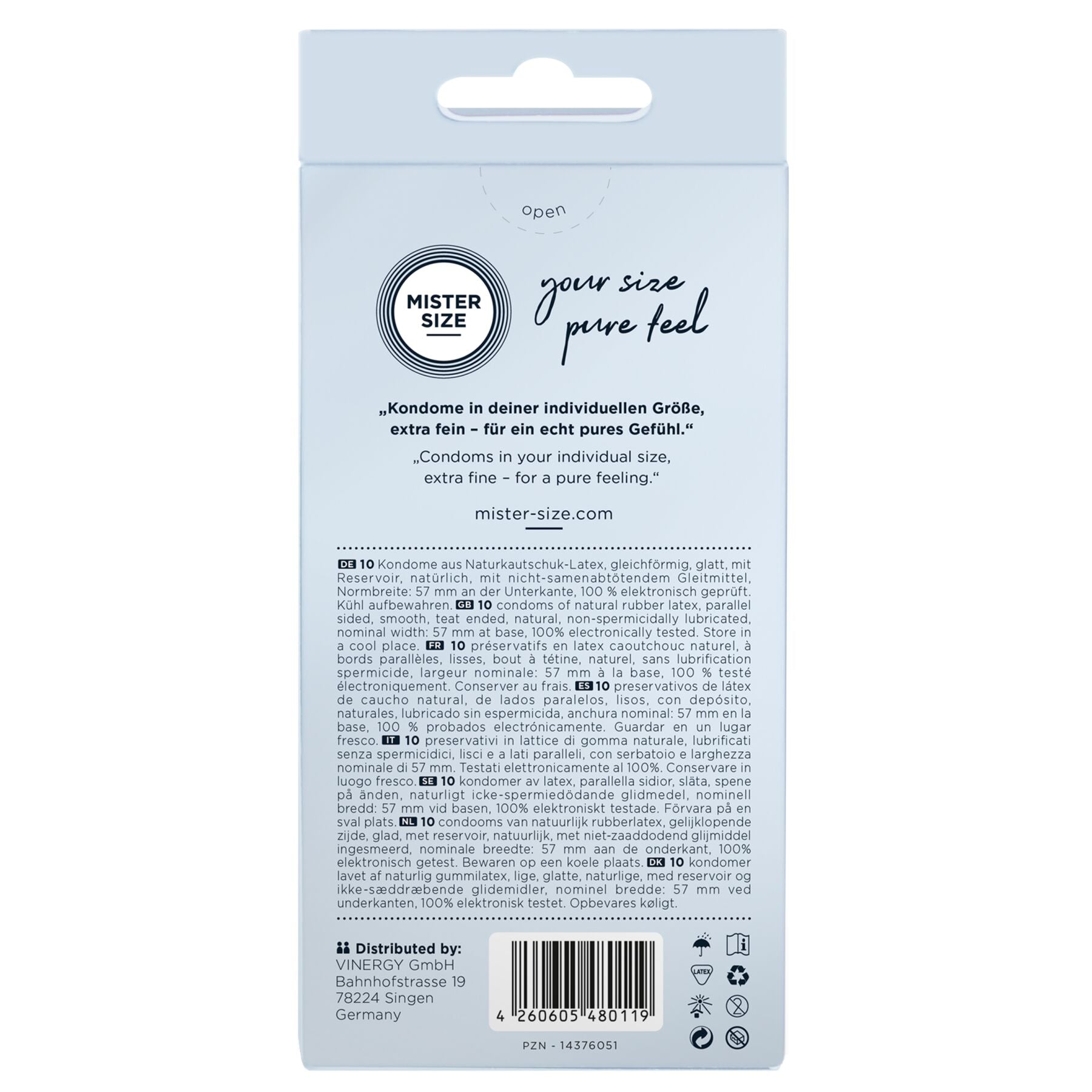 Презервативи Mister Size pure feel - 57