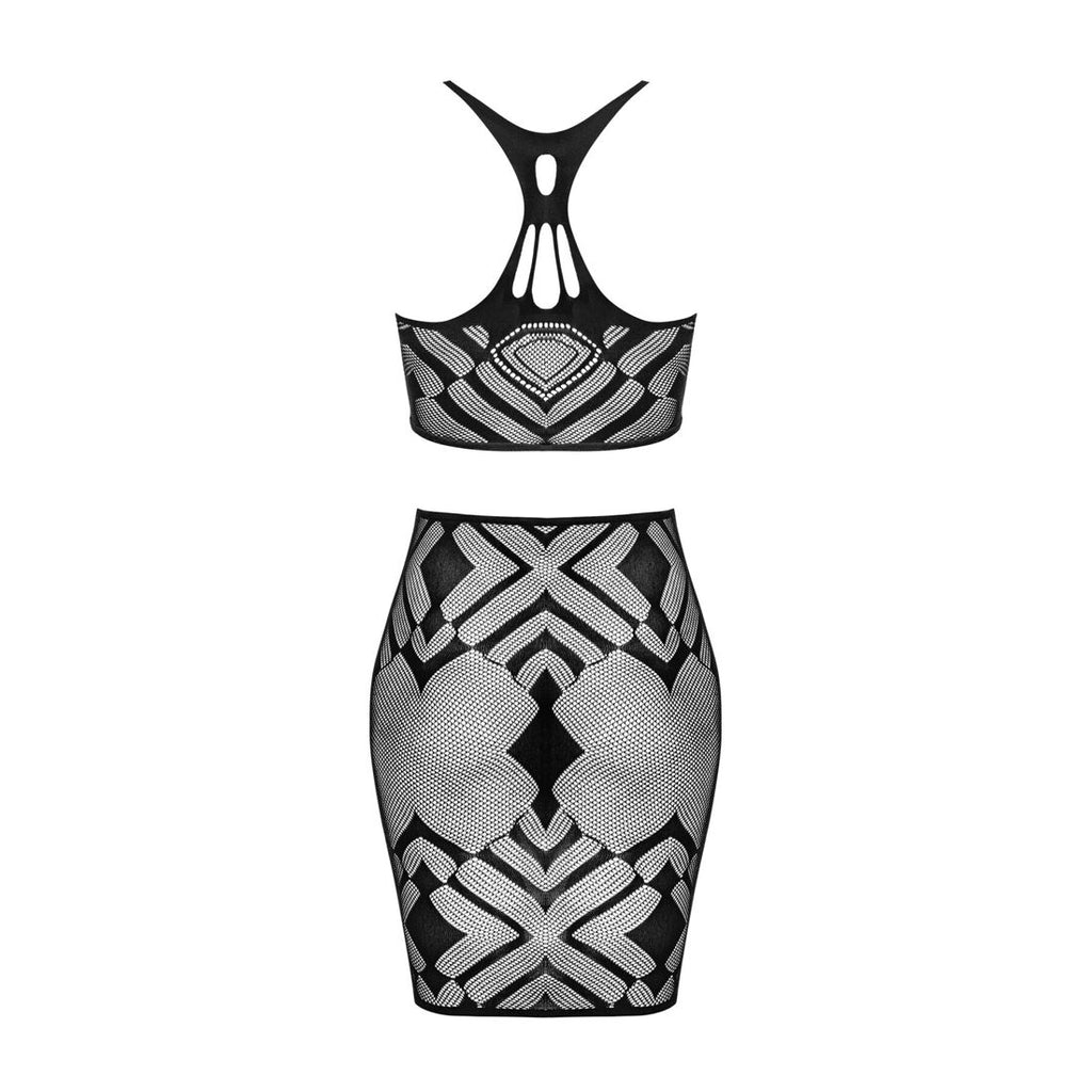 Еротичний напівпрозорий комплект Obsessive K101 top & skirt