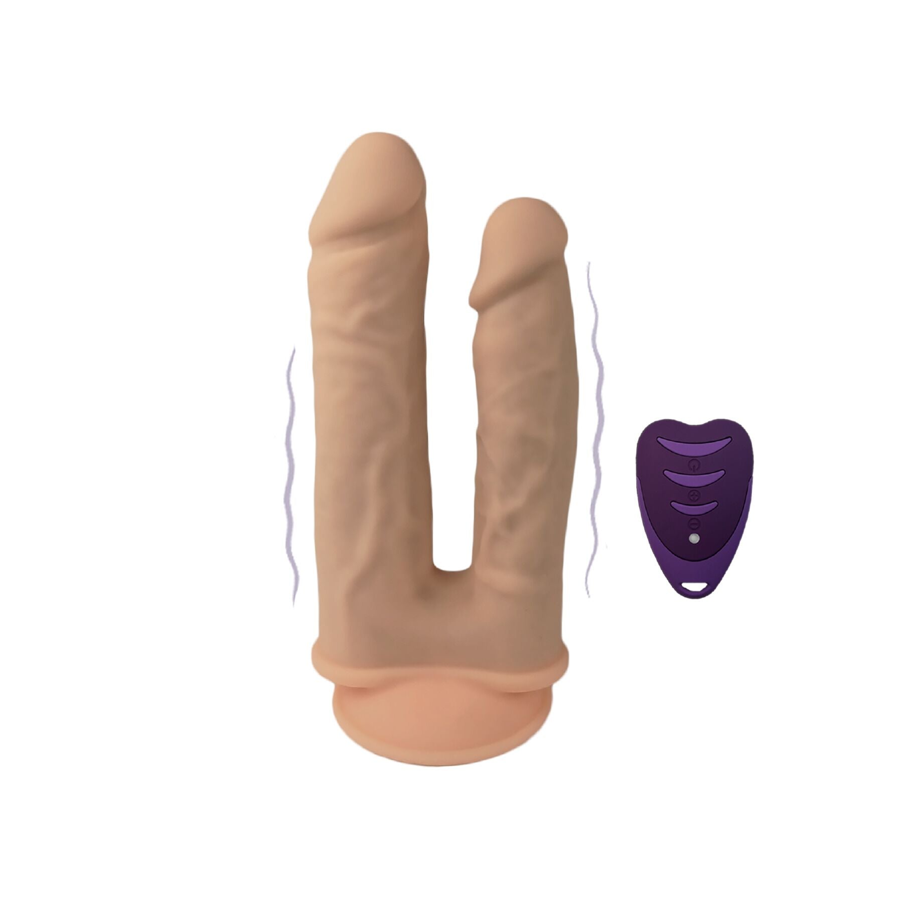 Подвійний фалоімітатор з вібрацією SilexD Double Gusto Vibro Flesh Model 1 size 8 & 7 + LRS