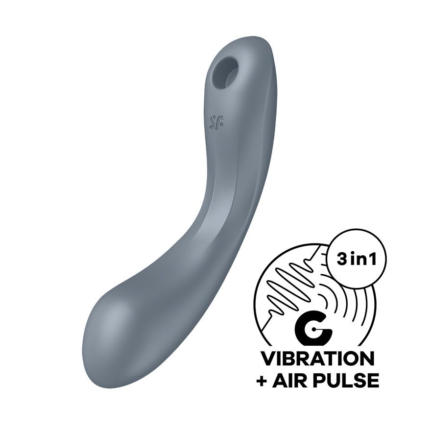 Вакуумний стимулятор з вібрацією Satisfyer Curvy Trinity 1 Bluegrey