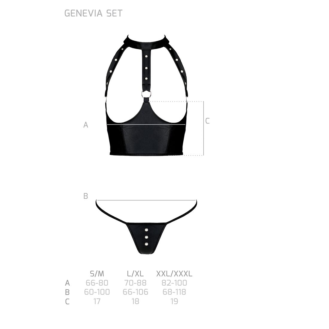 Комплект білизни з відкритими грудьми Passion GENEVIA