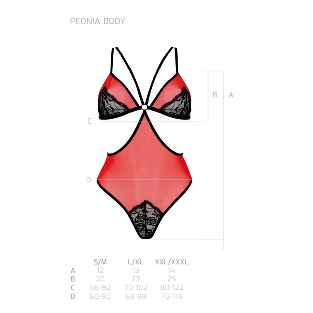 Напівпрозоре боді з мереживом Passion PEONIA