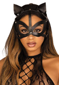 Маска кішки з екошкіри Leg Avenue Vegan leather studded cat mask