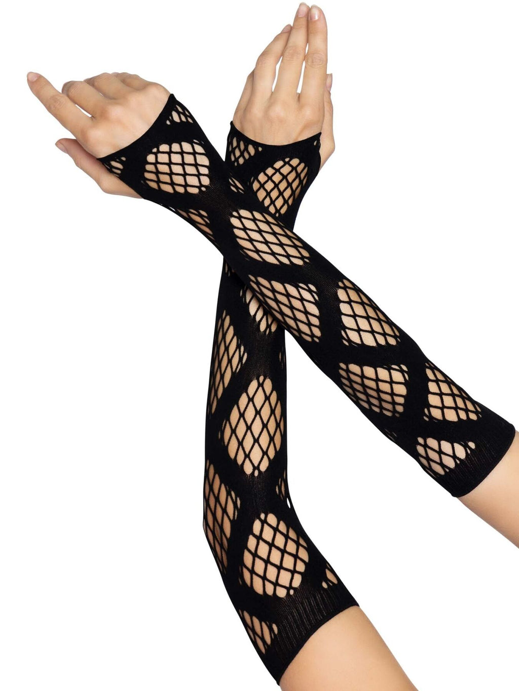 Довгі мітенки Leg Avenue Faux wrap net arm warmers One