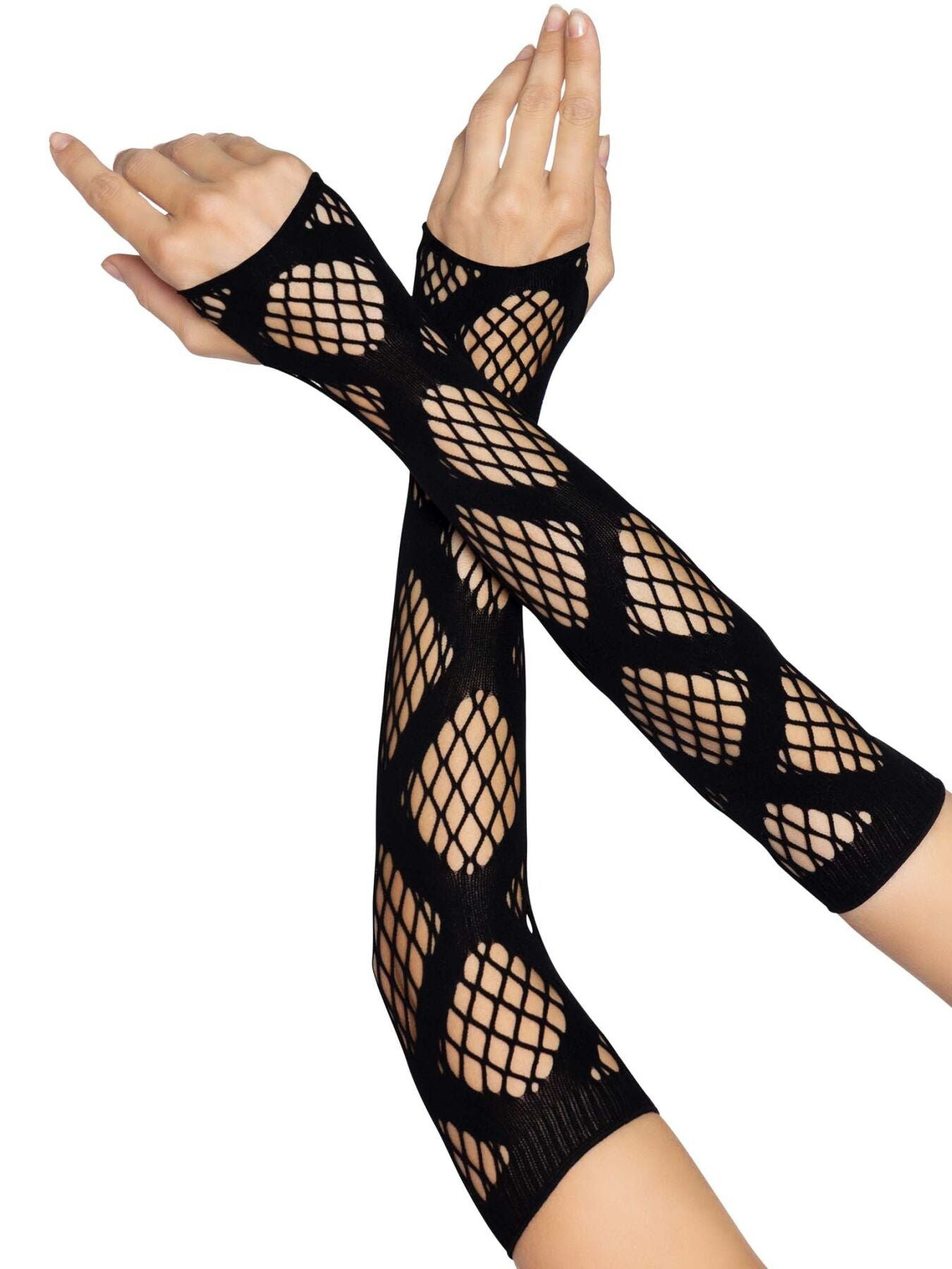 Довгі мітенки Leg Avenue Faux wrap net arm warmers One