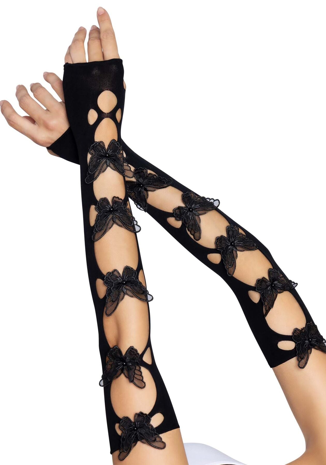 Мітенки Leg Avenue Butterfly applique arm warmers