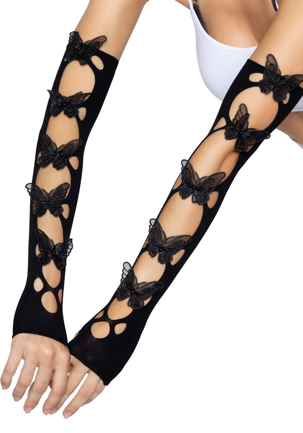 Мітенки Leg Avenue Butterfly applique arm warmers