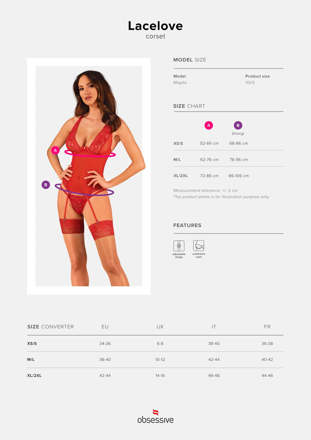 Прозорий корсет Obsessive Lacelove corset