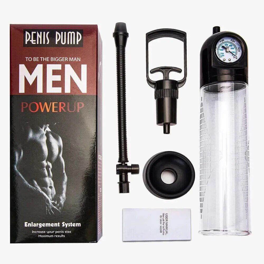 Вакуумна помпа Men Powerup зі стрілковим манометром і ручним насосом
