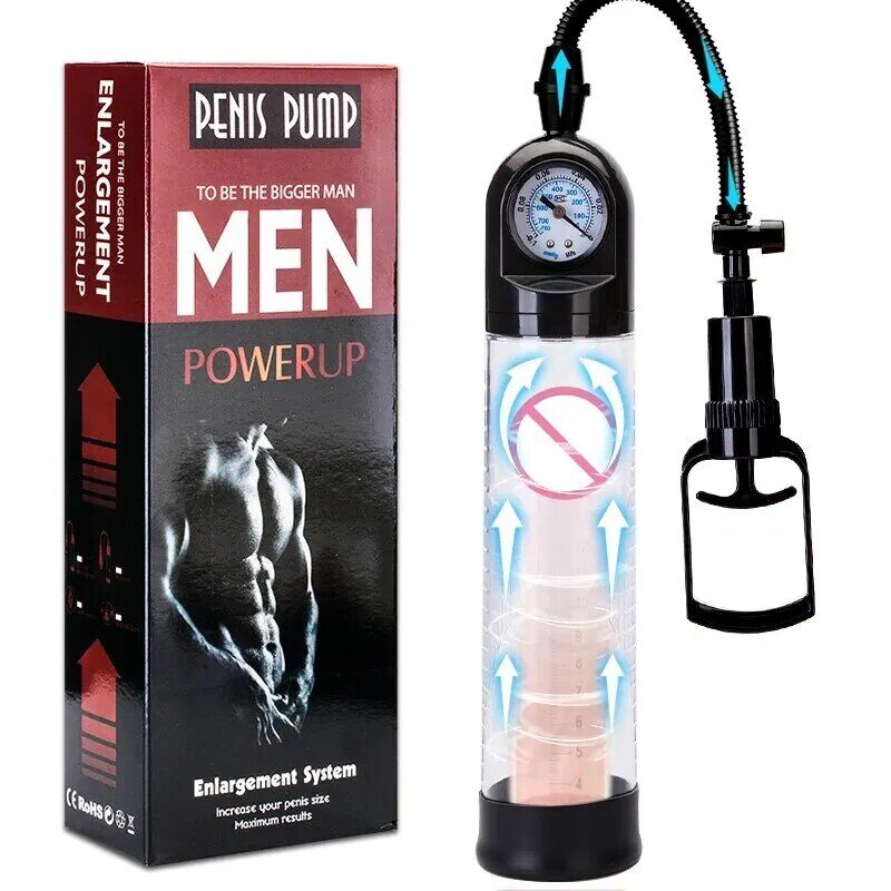 Вакуумна помпа Men Powerup зі стрілковим манометром і ручним насосом