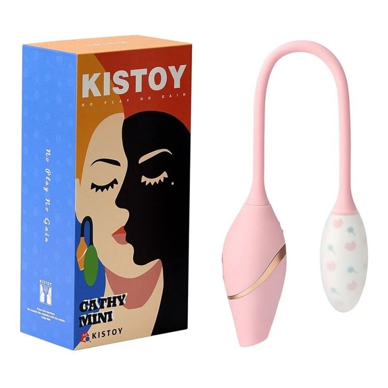 KISSTOY Віброяйце з вакуумним стимулятором KISTOY Cathy Mini на гнучкому зчепленні